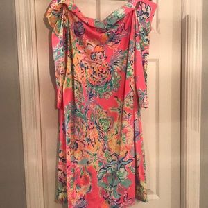Lilly Pulitzer 3/4 off the shoulder dress.